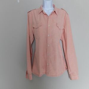 Chor Clothing Pink Button Up Cotton Long Sleeves Size Medium